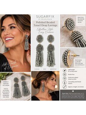 Sugarfix by BaubleBar Gray Polished tassel earring